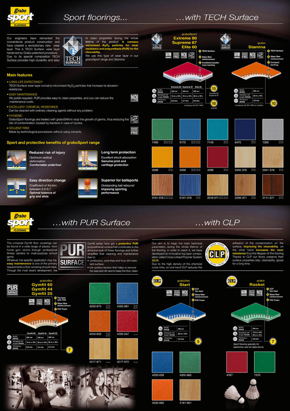 Каталог спортивного линолеума Grabo